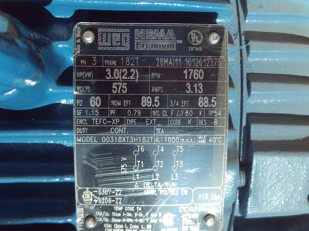 ELM3 3 18 XP 182T 575V WEG pic 2 ELM3-3-18-XP-182T-575V-WEG - Image 2